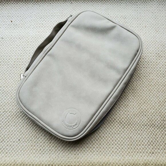 Jewelry - Grey Tan storageLAB Travel Jewelry Organizer Faux Suede Clutch Bag Necklace